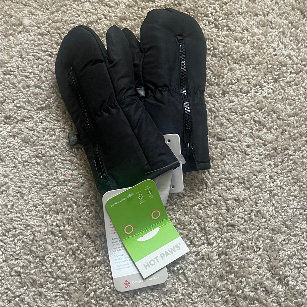 Hot Paws Black Mittens